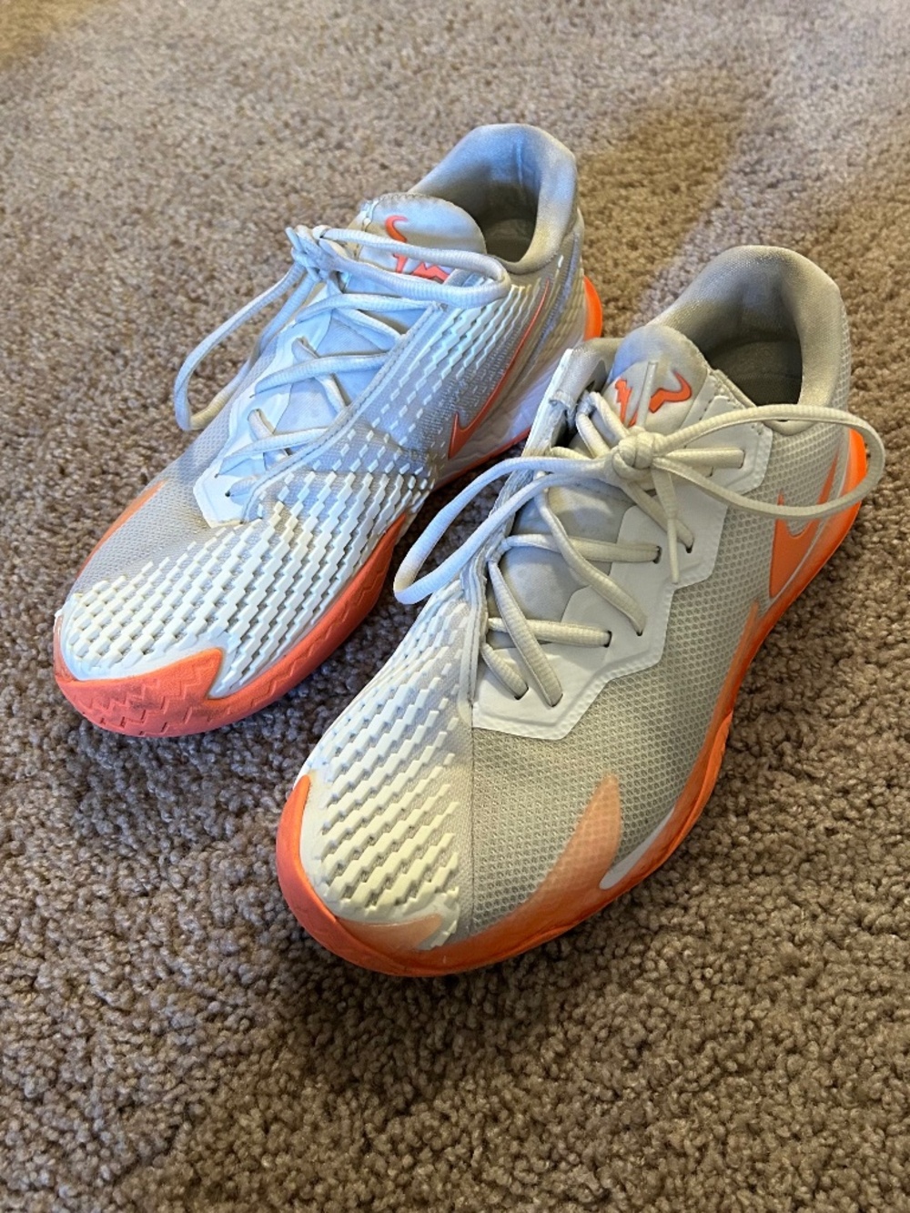 Nike Court Zoom Vapor Cage 4 Rafa Tennis Shoes White/Mango Men’s Size 9.5